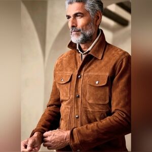 Banana Republic Men's Cognac Suede Jacket